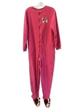 Nick & Nora Pink Fleece Women’s Footie Pajamas size Medium